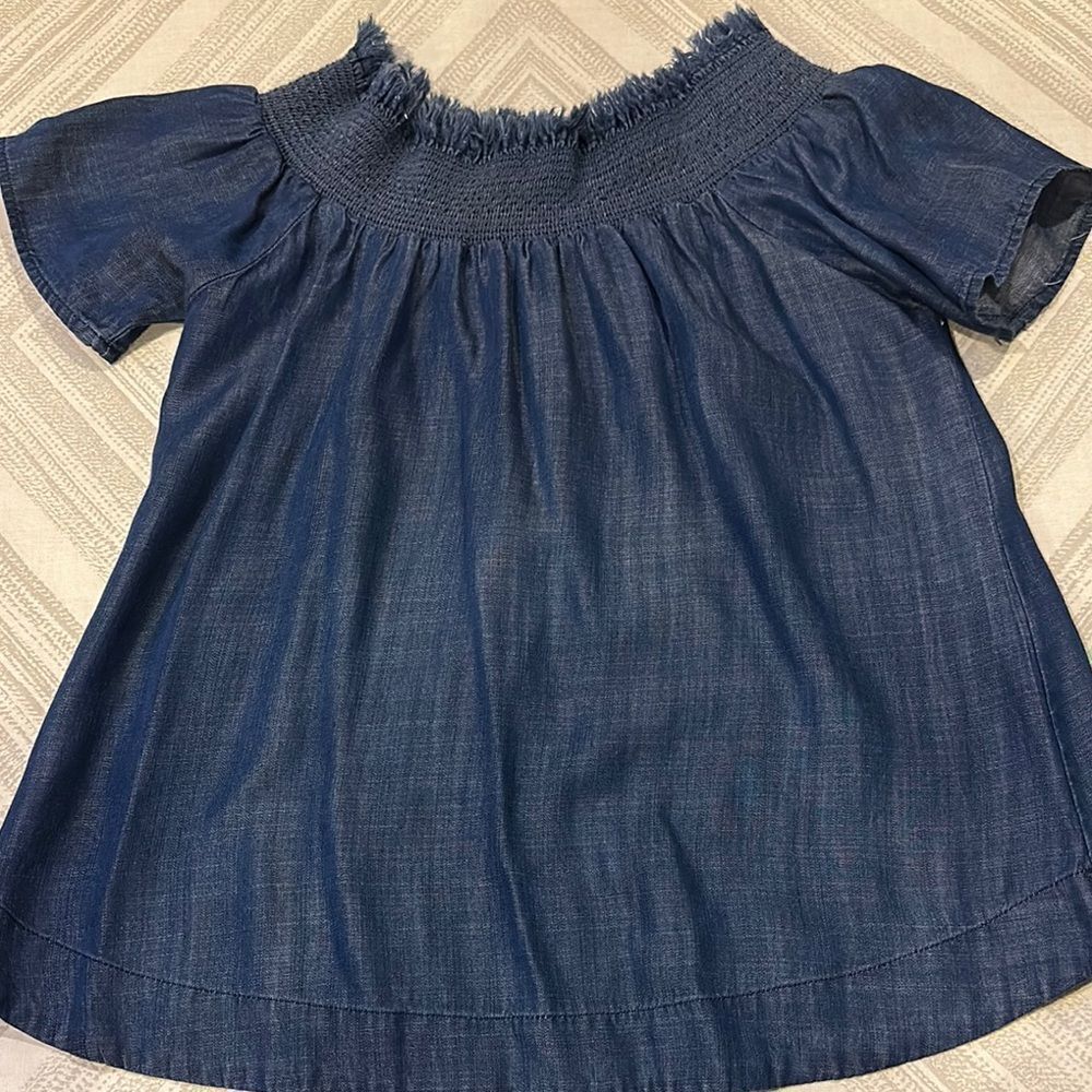 RD Style Women’s Denim-like Blue Off-Shoulder Top - Size S